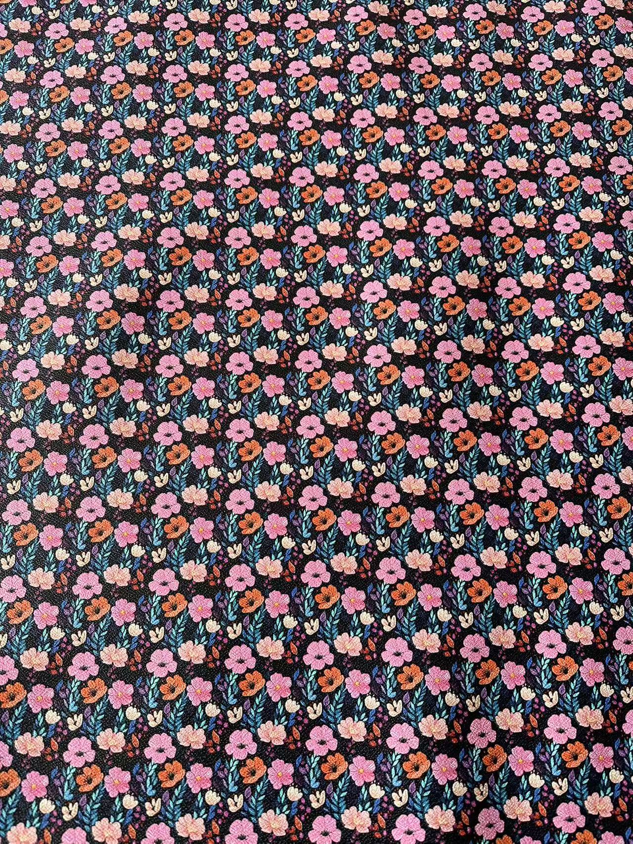 Fashion Flower Leather Fabric For Handmade Shoes, Sneaker ,Bag Upholstery Goods By Yard