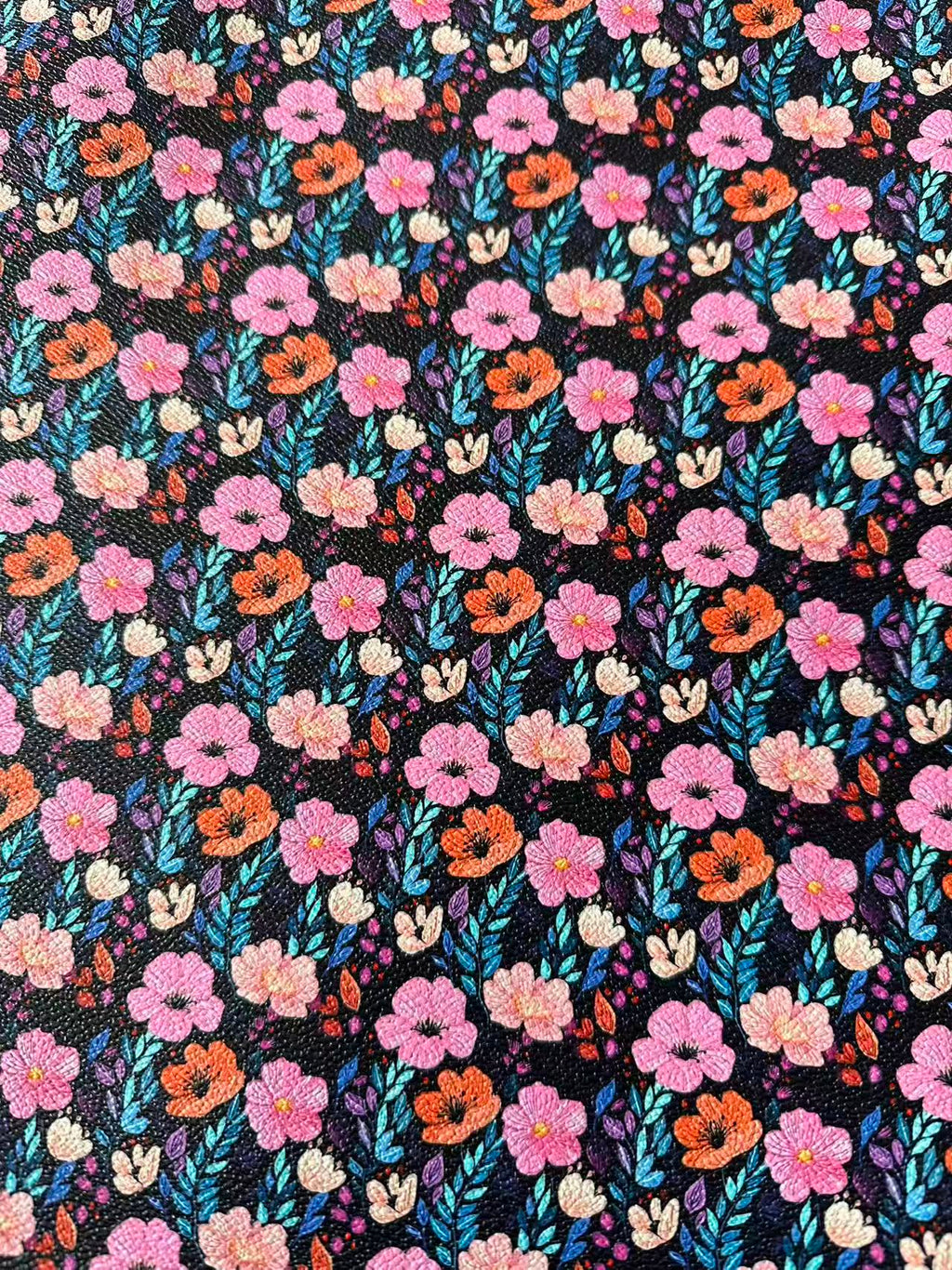 Fashion Flower Leather Fabric For Handmade Shoes, Sneaker ,Bag Upholstery Goods By Yard