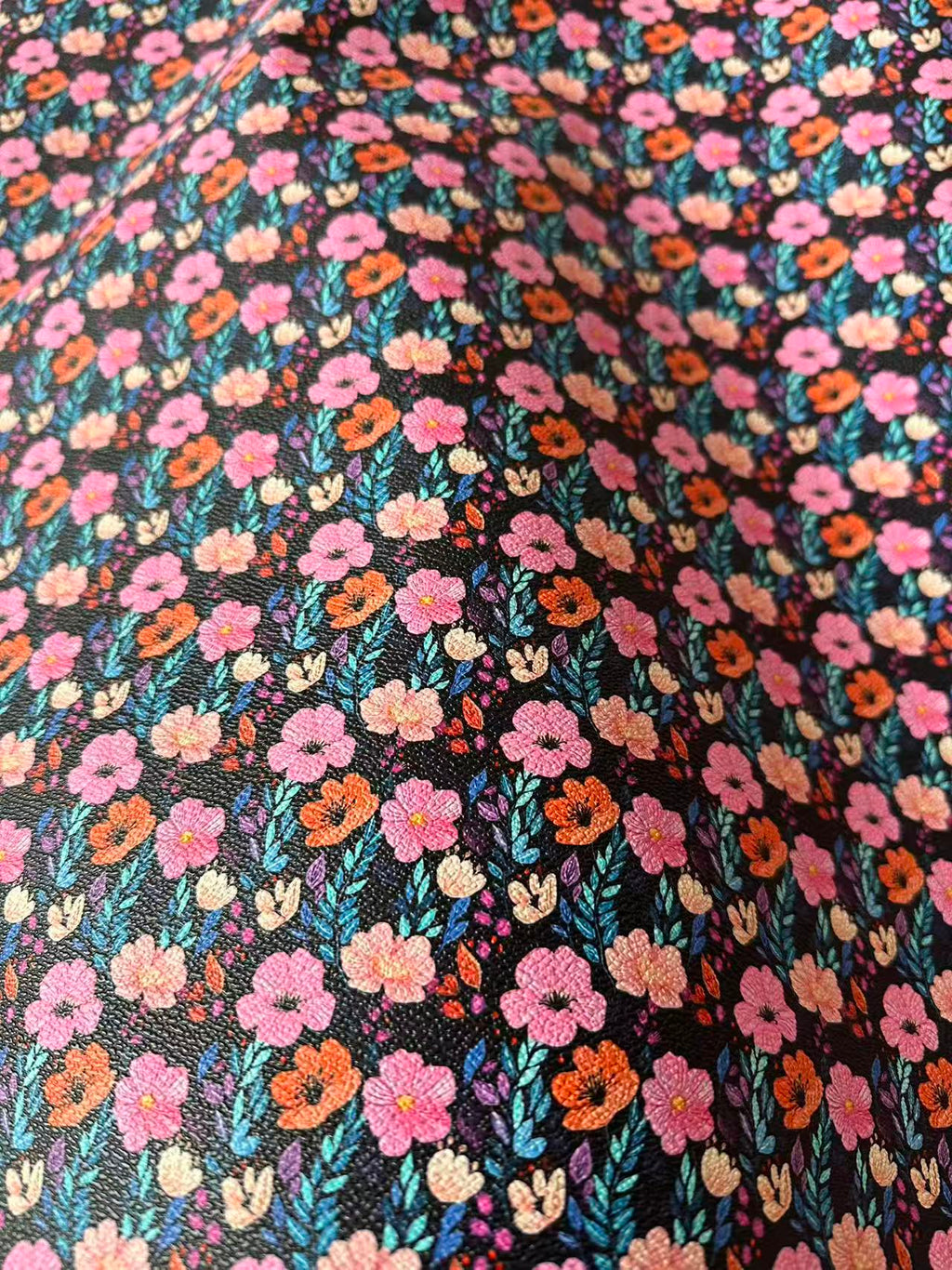 Fashion Flower Leather Fabric For Handmade Shoes, Sneaker ,Bag Upholstery Goods By Yard